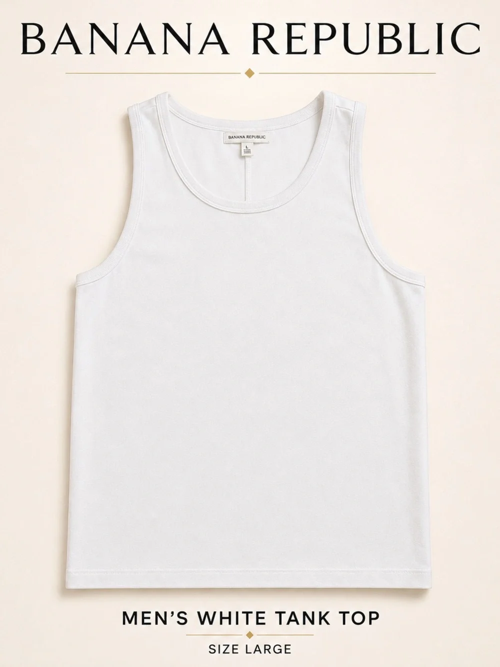 Banana Republic White Men's Tank Top - Large